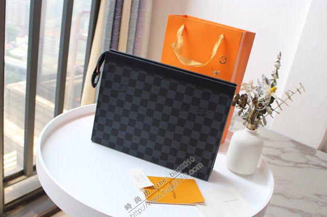 lv手包 N60308原單 多功能Pochette Voyage中號手袋 lv男士手拿包  lvqb1821
